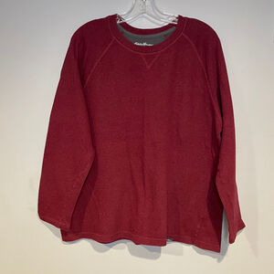 Eddie Bauer Men’s Long Sleeve Crew Neck Red Size Large